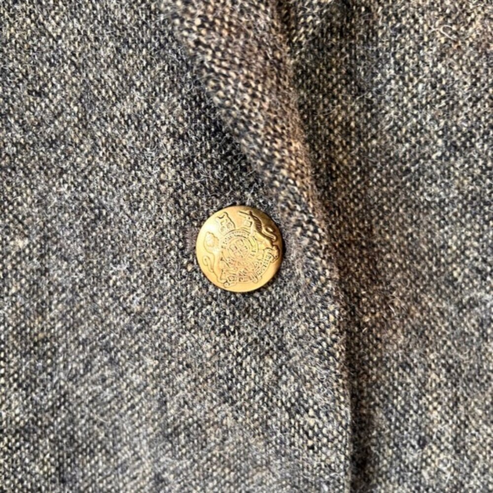 J. Crew Dark Gray Green Schoolboy Blazer Sleeves Lining Size S/M Donegal Tweed - Picture 7 of 9